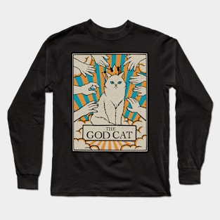 The God White Cat Tarot Card by Tobe Fonseca Long Sleeve T-Shirt